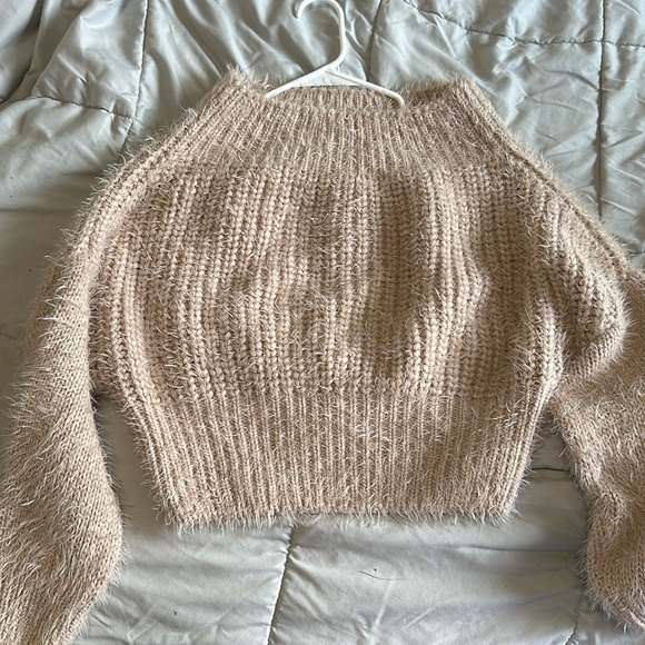 Topshop fluffy off the shoulder sweater - Picture 2 of 2
